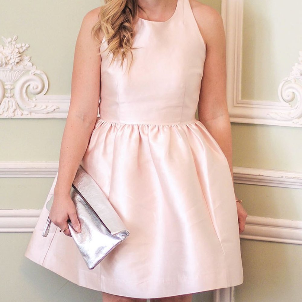 Kate Spade Light Pink Bow Back Fit & Flare Mini Dress